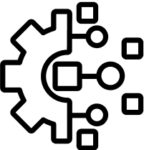 icon of a gear and circuit lines