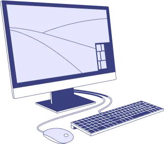 Desktop computer illustration symbolizing AI-powered HR automation