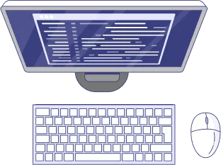 Computer with code on screen symbolizing AI-generated output in HR