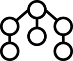icon circles with connecting lines